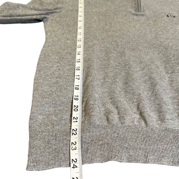 Armani Exchange Men's 1/4 Zip Textured Sweater Gray Textured Size Medium - Picture 7 of 8